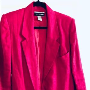 Hot Pink Linen Blazer